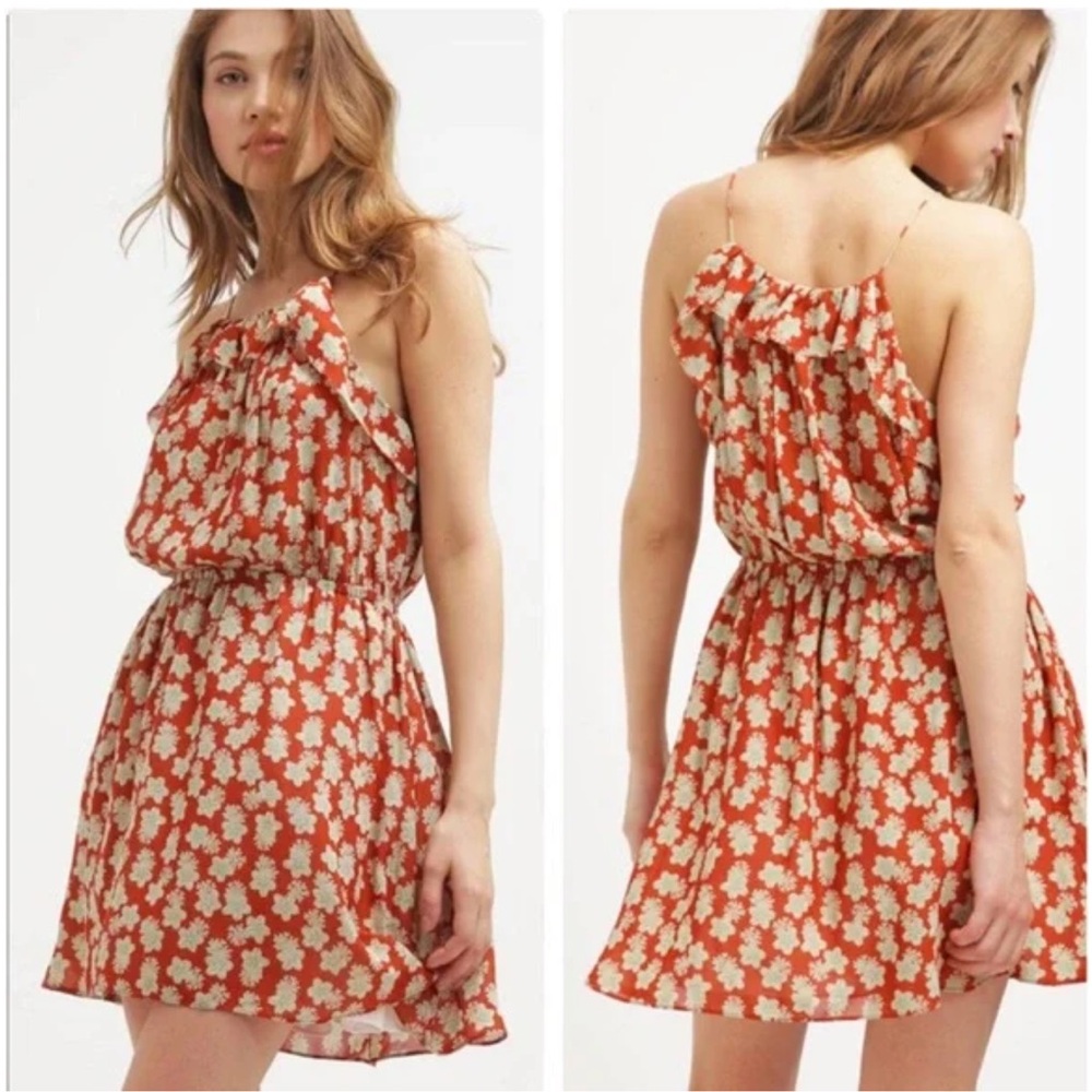 Scotch & Soda Women's Paradise Cove Rust Floral Mini Dress Size 3 (Large)